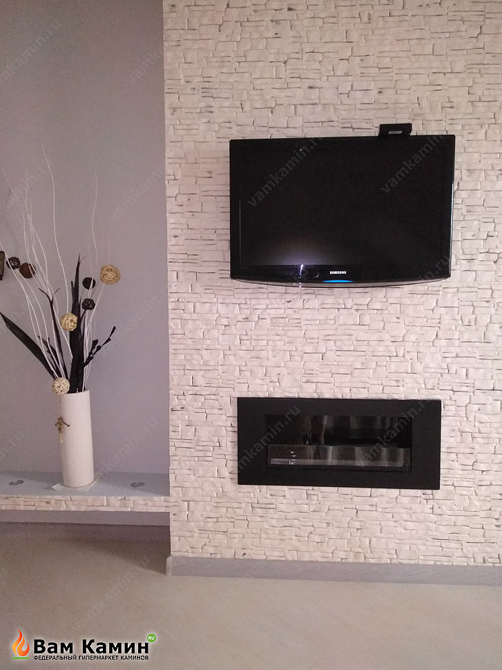 Биокамин в нишу SteelHeat LONG 900 Small XL в интерьере Биокамин в нишу SteelHeat LONG 900 Small XL в интерьере