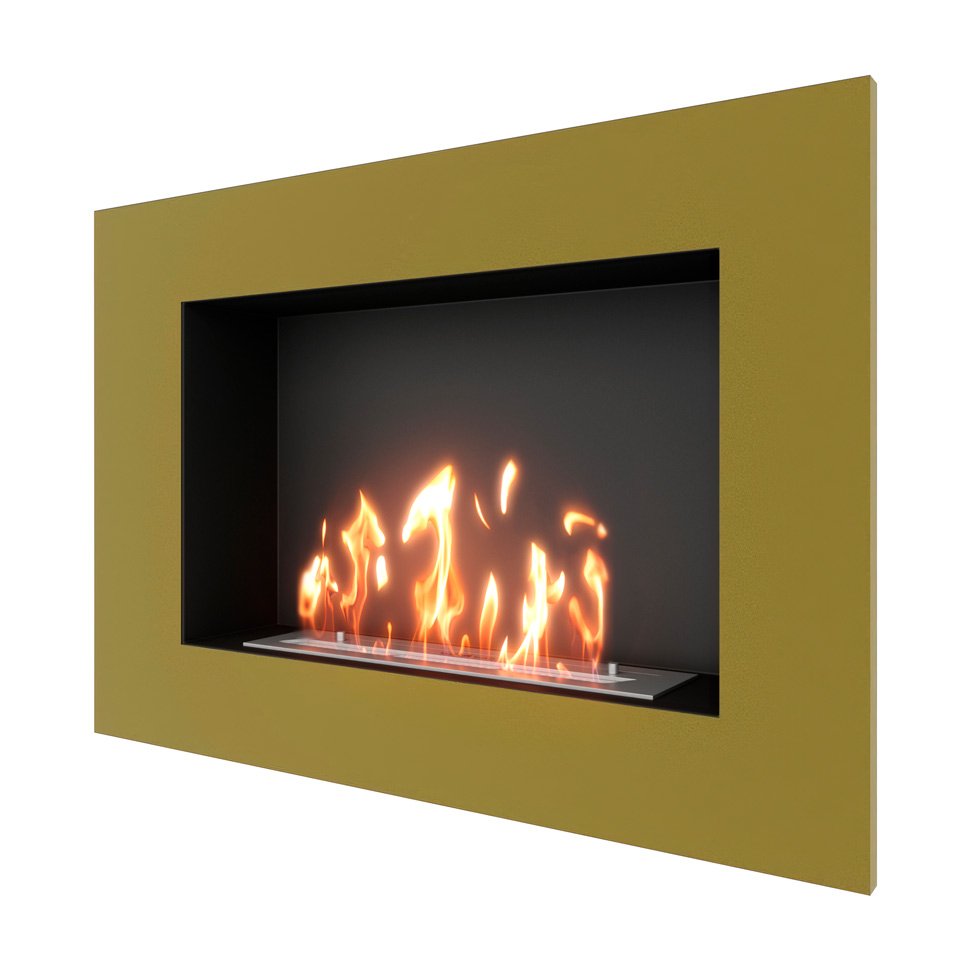 Биокамин встраиваемый SteelHeat GRAND 900 с рамкой цвет латунь Биокамин встраиваемый SteelHeat GRAND 900 с рамкой цвет латунь